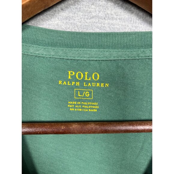 Polo Ralph Lauren Mens T-Shirt‎ L Green Long Sleeve Dry Goods - Picture 3 of 5